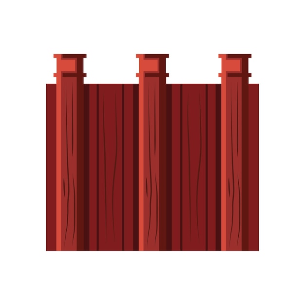 Bezpłatny wektor drewniane ogrodzenie ogrodowe izolowana ikona ochrony