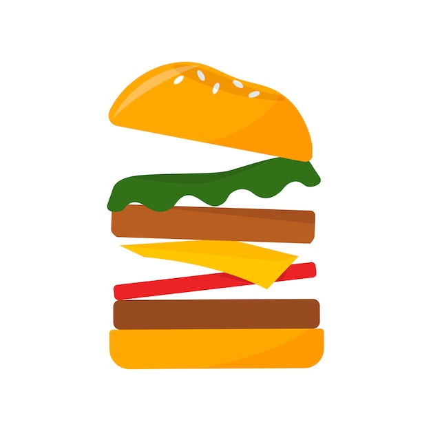 Duża Hamburger Ikony Grafiki Ilustracja