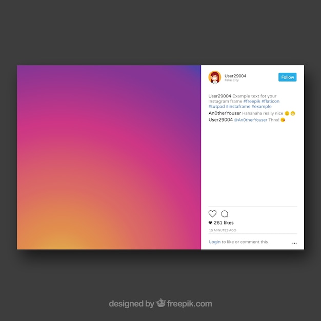 Bezpłatny wektor duża ramka instagramu