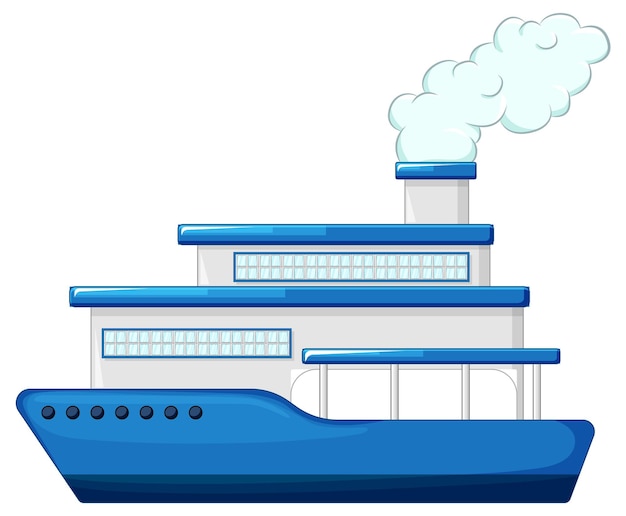 Bezpłatny wektor duży statek w kolorze niebieskim