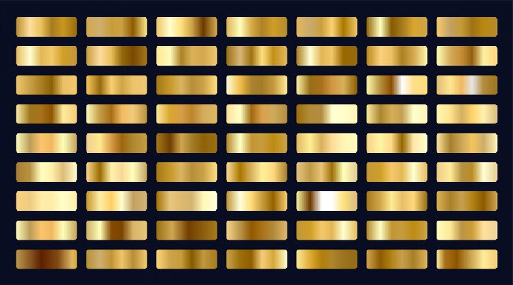 Bezpłatny plik Wektor duży zestaw metalicznych złotych gradientów