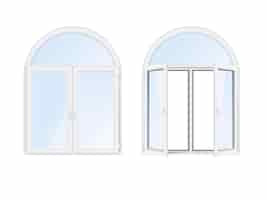 Bezpłatny wektor dwa izolowane i realistyczne okna łukowe