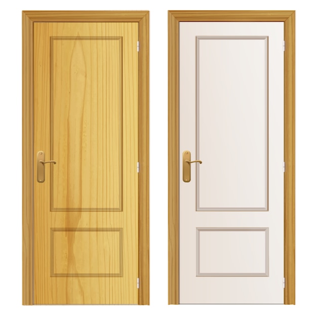 Dwie drewniane drzwi tle