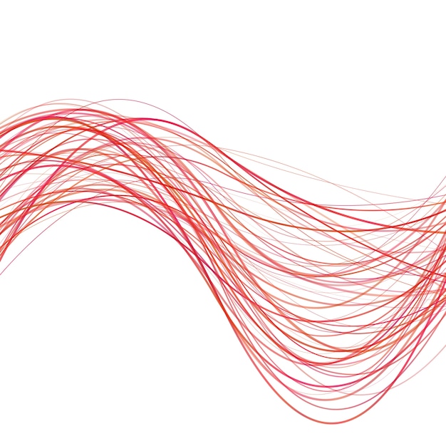 Bezpłatny wektor dynamiczne abstrakcyjne linii rzutu linii - ilustracji wektorowych z czerwonym zakrzywione paski