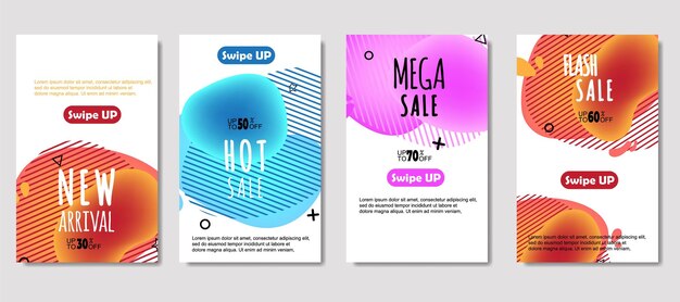 Dynamiczny abstrakcyjny płyn mobilny na sprzedaż banery Projekt szablonu banera sprzedaż Mega wyprzedaż specjalna oferta scenografia dla karty podarunkowej ulotki Plakat na ścianie okładka baner media społecznościowe