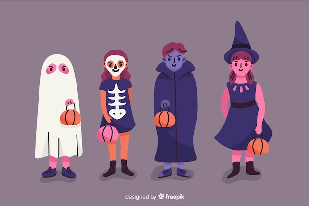 Dzieci Przebrane Za Potwory Na Halloween