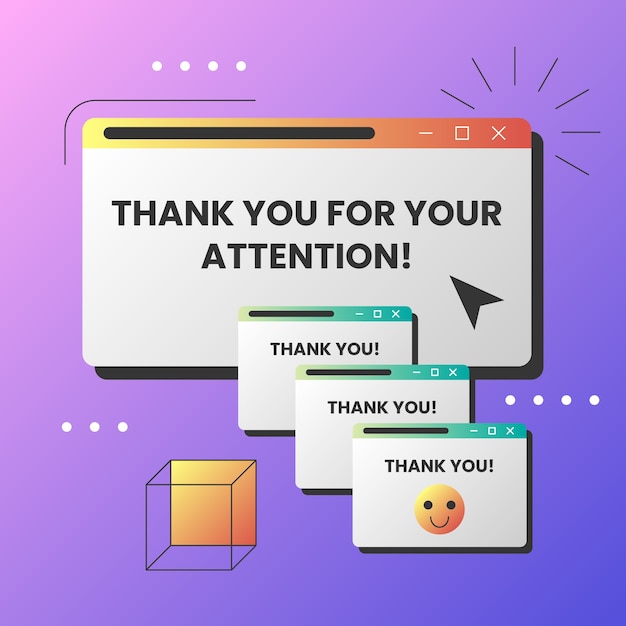 Bezpłatny wektor dziękuję za uwagę ilustracja znak
