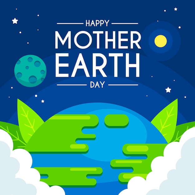 Dzień Matki Ziemi Tapeta Płaska Konstrukcja