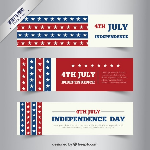Bezpłatny wektor dzień niepodległości banery paczka