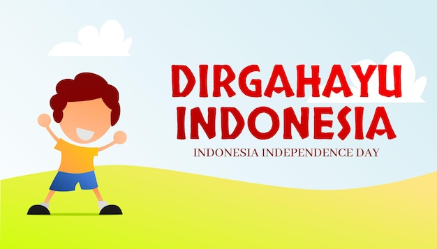 Dzień niepodległości indonezji transparent wektor premium