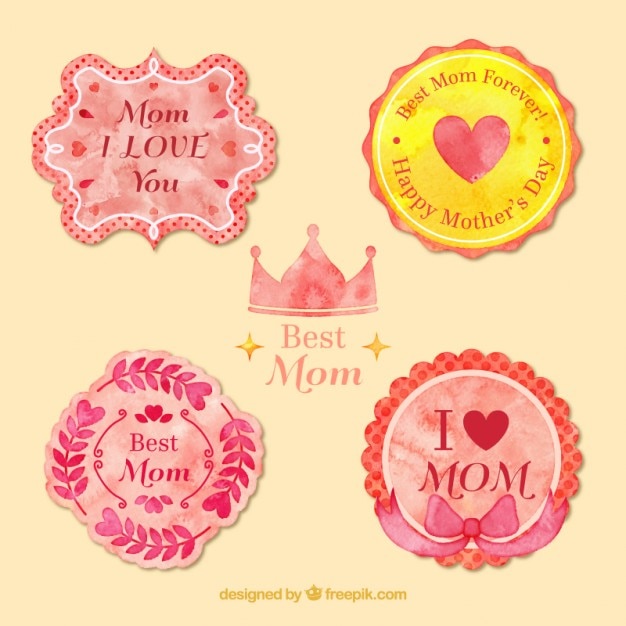 Dziennie Odznaki Akwarela Matki