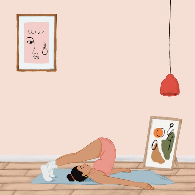 Dziewczyna Robi Styl Szkicu Poza Jogi Halasana