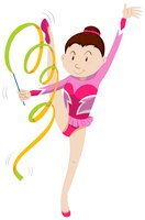 Dziewczyna w różowym stroju robi gimnastykę