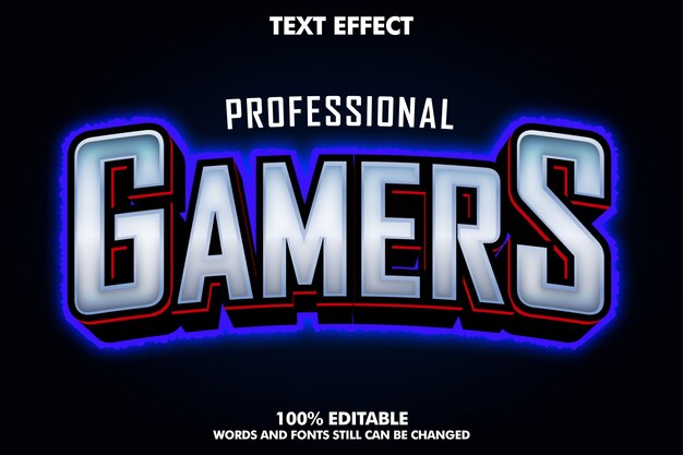 E-sportowi gracze tekstowi z niebieskim konturem