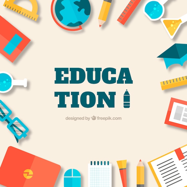 Edukaci pojęcia tło z elementami na stronach