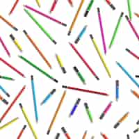 Bezpłatny wektor edukacja wzór z kolorowymi ołówkami