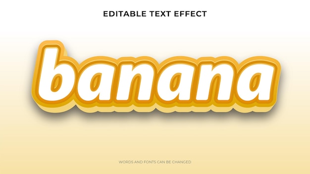 Bezpłatny wektor edytowalny efekt tekstowy banana