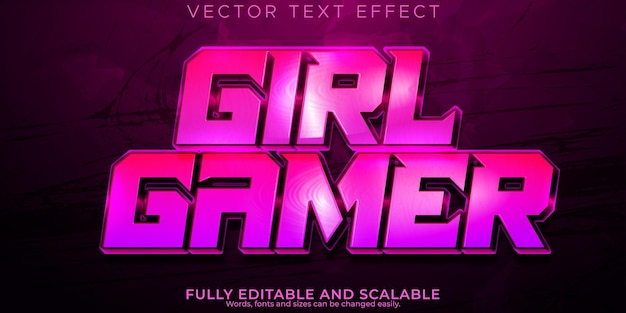 Edytowalny Efekt Tekstowy Dla Dziewczynki I E-sportowy Styl Tekstu