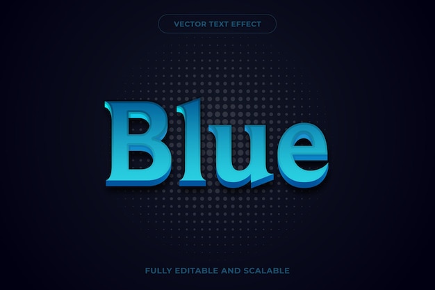 Edytowalny efekt tekstowy niebieski