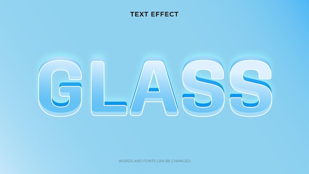 Bezpłatny wektor edytowalny efekt tekstowy z matowego szkła