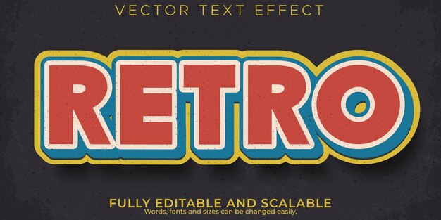 Edytowalny efekt tekstu w stylu vintage, retro i klasyczny styl tekstu