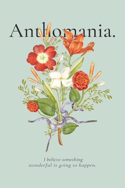 Bezpłatny wektor edytowalny plakat reklamowy z estetycznym kwiatowym szablonem