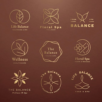 Edytowalny szablon logo jogi wektor zestaw dla zdrowia i dobrego samopoczucia