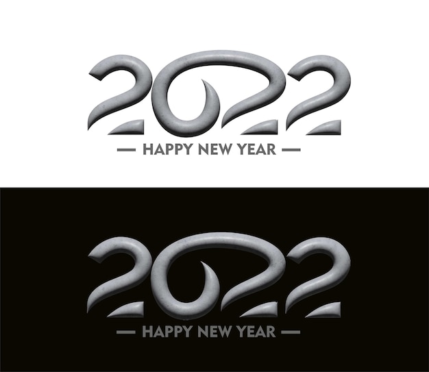Bezpłatny wektor efekt 3d szczęśliwego nowego roku 2022 tekst typografia design tupot, ilustracji wektorowych.