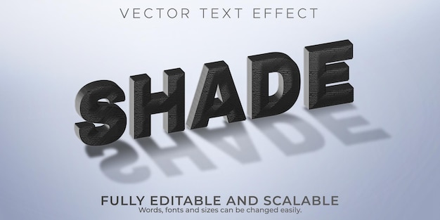 Bezpłatny wektor efekt cieniowania, edytowalny cień i realistyczny styl tekstu