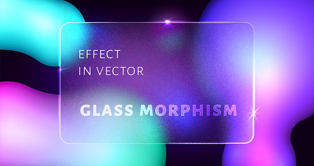 Efekt glassmorfizmu z matowym szkłem na kolorowym płynnym tle gradientowym
