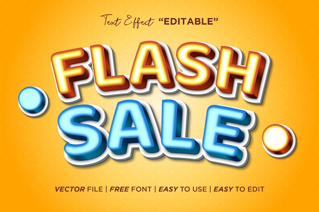 Bezpłatny wektor efekt stylu tekstu sprzedaży flash