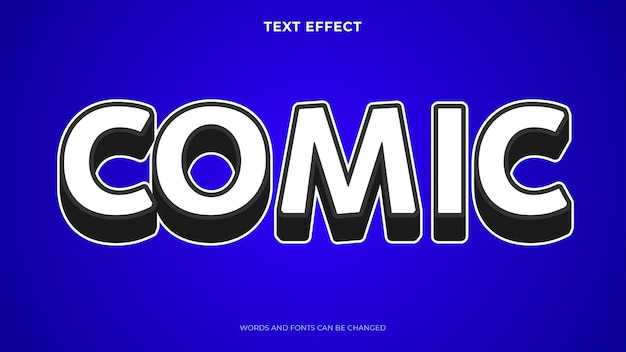 Bezpłatny wektor efekt tekstowy 3d w stylu komiksowym
