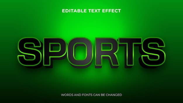 Bezpłatny wektor efekt tekstowy 3d w stylu sportowym