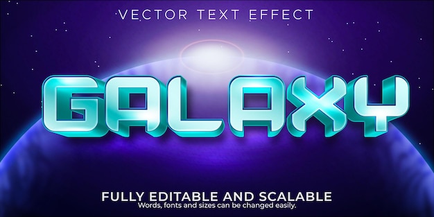 Efekt tekstowy Galaxy edytowalny styl tekstu retro i vintage