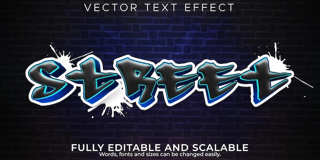 Efekt tekstowy graffiti, edytowalny spray i styl tekstu ulicznego