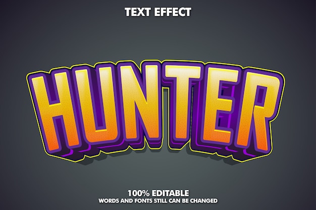 Efekt tekstowy Hunter, modny styl tekstu na naklejce