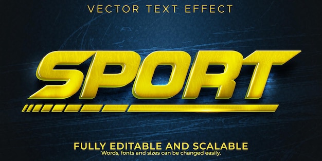 Bezpłatny wektor efekt tekstowy prędkości sportowej, edytowalny biegacz i szybki styl tekstu
