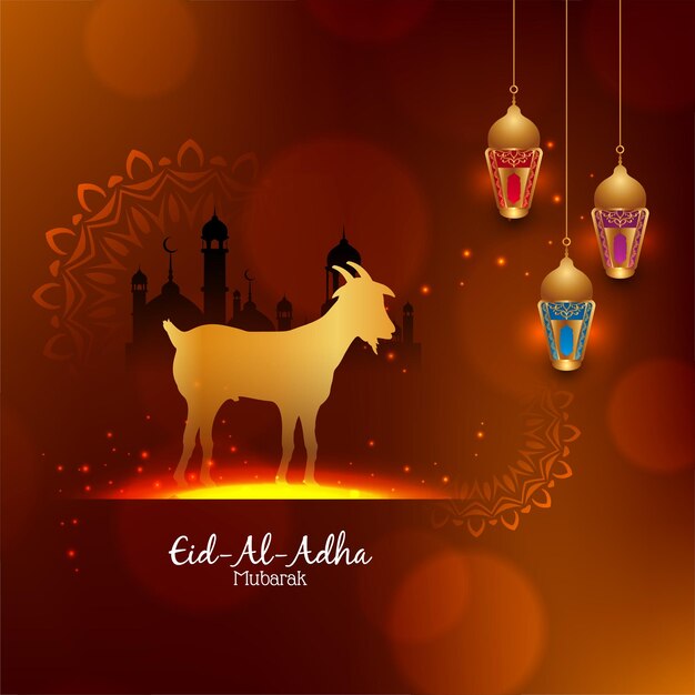 Eid Al Adha mubarak Islamskie tło religijne z latarniami