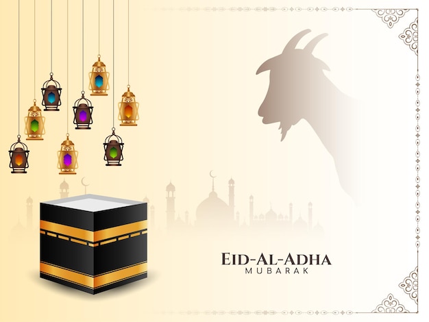 Eid Al Adha Mubarak Tradycyjna Karta Z Pozdrowieniami Festiwalu Islamskiego