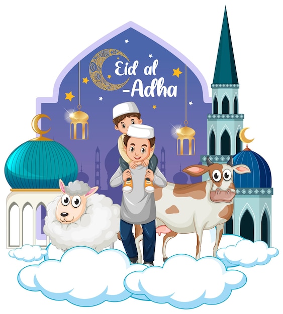 Eid Al Adha Tekst Z Muzułmańską Rodziną