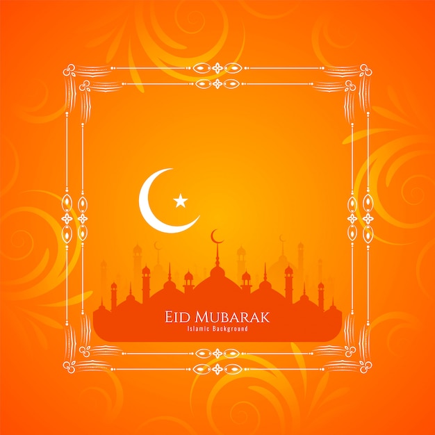 Bezpłatny wektor eid mubarak jasne tło islamskie