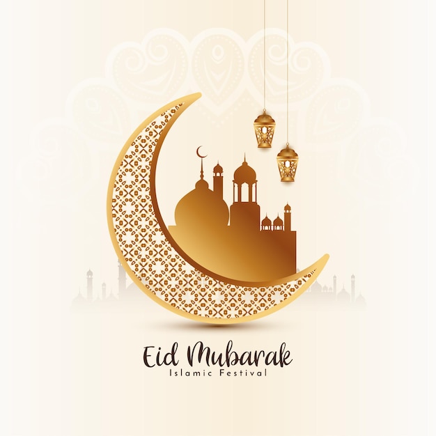Eid Mubarak Religijny Islamski Projekt Tła Festiwalu