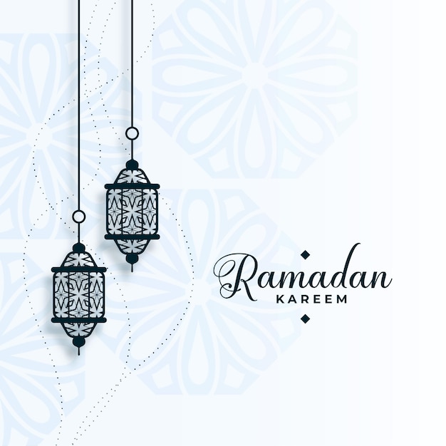 Eid Ramadan Kareem Arabski Z Dekoracją Lamp