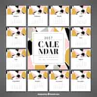 Bezpłatny wektor elegancka 2017 streszczenie kalendarz