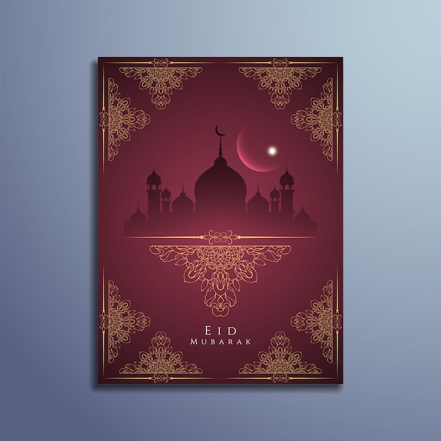 Bezpłatny wektor elegancka klasyczna karta eid mubarak