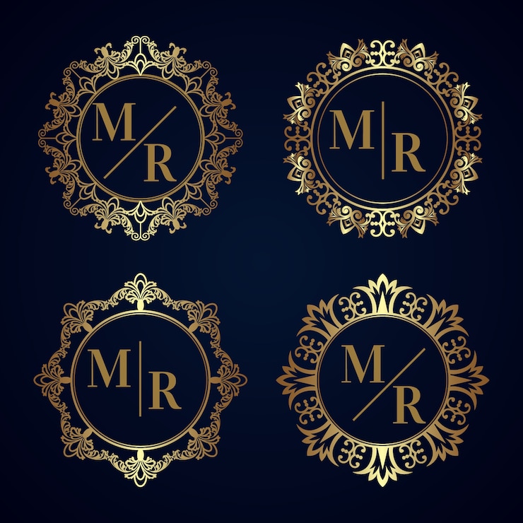 Bezpłatny plik Wektor elegancka kolekcja monogramów ślubnych