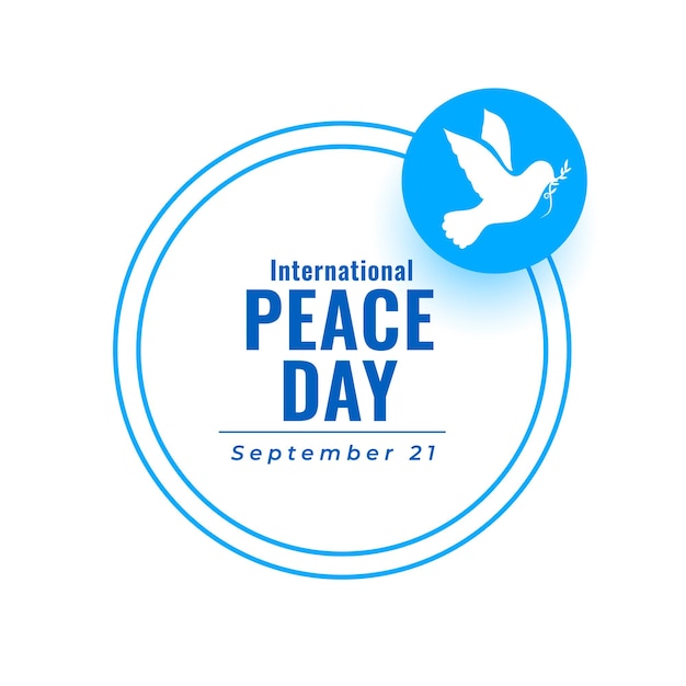 Bezpłatny wektor elegancki 21 września światowy dzień pokoju życzy wektor projektu plakatu