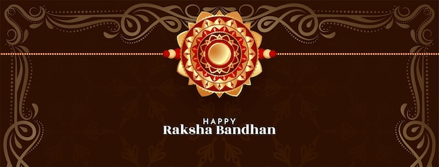 Elegancki baner powitalny festiwalu Happy Raksha Bandhan