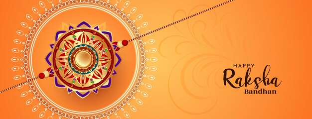 Elegancki baner powitalny festiwalu Happy Raksha Bandhan