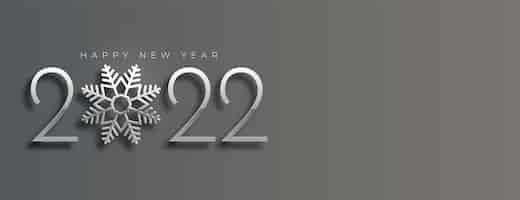 Bezpłatny wektor elegancki baner szczęśliwego nowego roku 2022 w stylu płatków śniegu